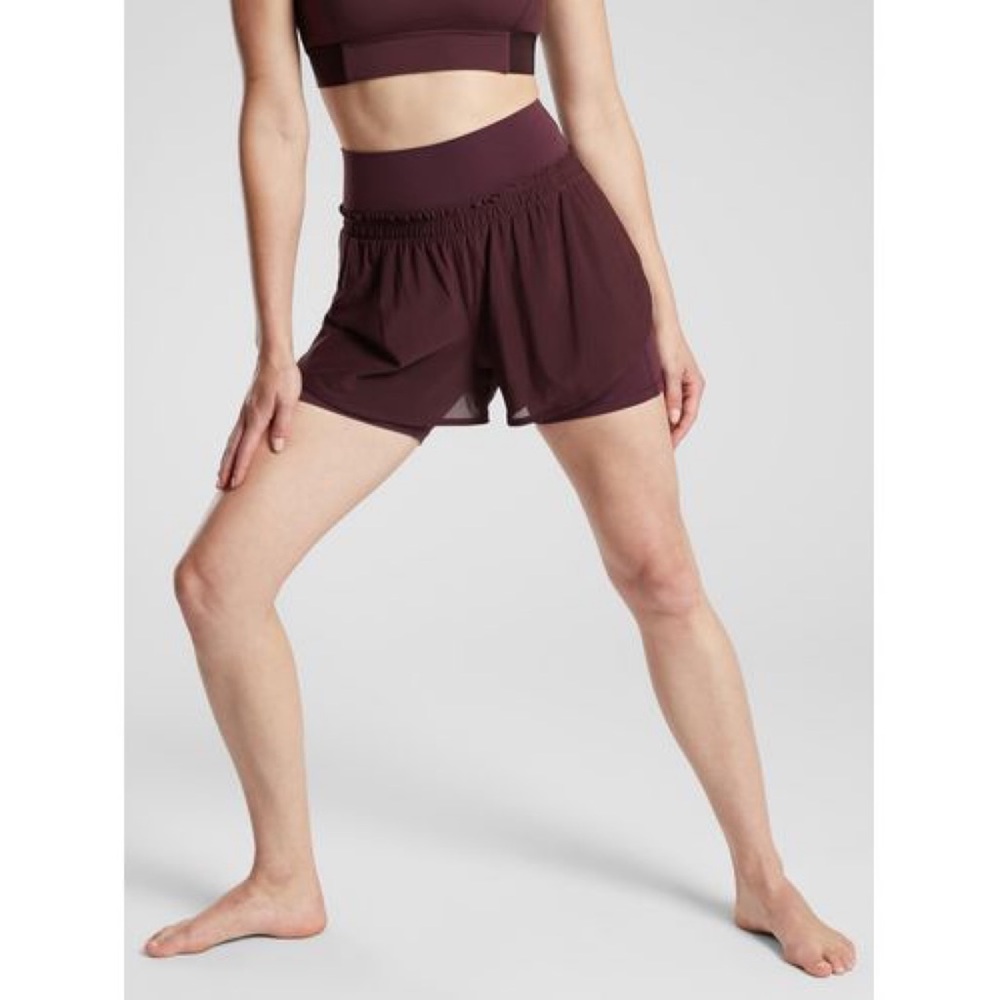 Athleta Antique Burgundy Crescent 2 in 1 Short